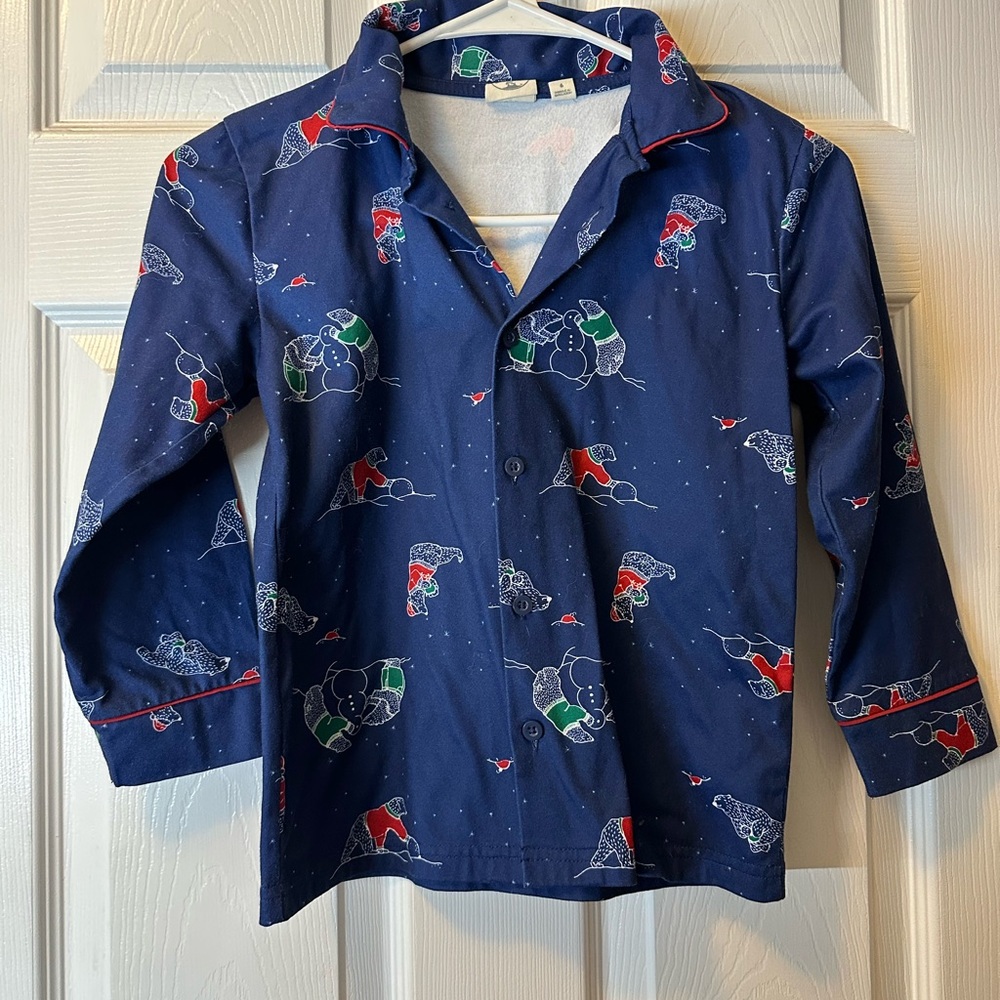 Navy Blue Pajama Top with Polar Bear Print